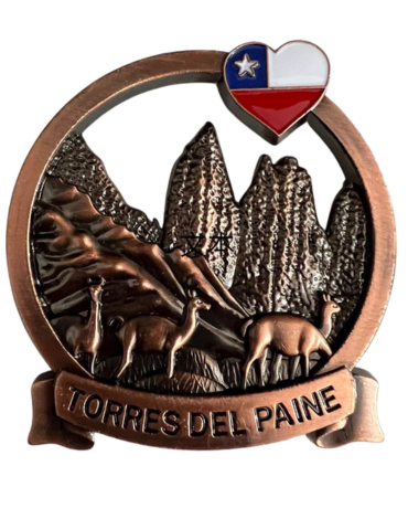 Imán Metal de Chile Torres del Paine x 12 Unds.