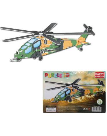 6 Set Puzzle 3D Helicóptero (1 Set trae 38 Piezas) Medida: 21 x 20 cm aprox.
