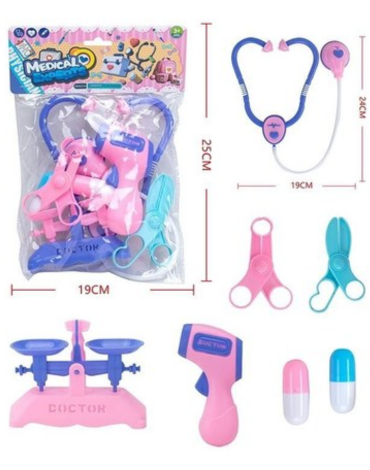 6 Set de Juguete Doctora (1 Set Trae 7 PCS) Medida: 25 x 19 cm aprox.