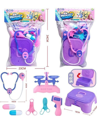 6 Set de Juguete Didáctico Doctora (1 Set Trae 8 PCS) Medida: 34 x 23 cm aprox.
