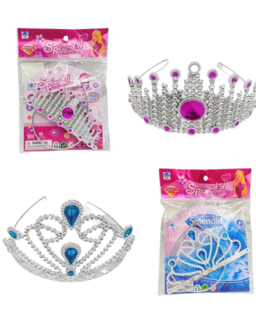 Diadema de Princesa Colores Surtidos x 12 Unds.