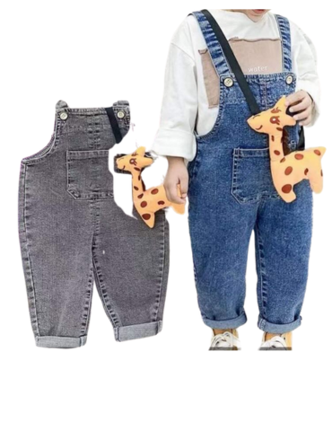 Jardinera Jeans de Niña x 12 Unds. Tallas: 3 a 7  años
