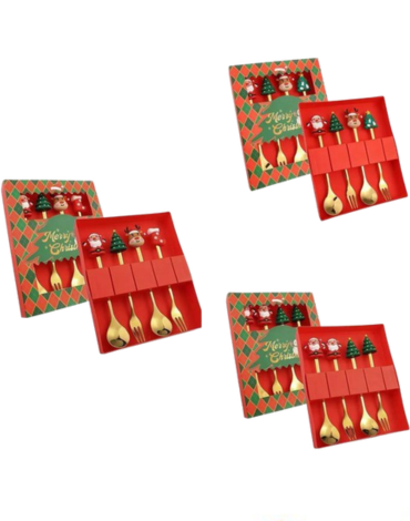 4 Juego de Cubiertos Navideños (1 Set Trae: 4 PCS)
