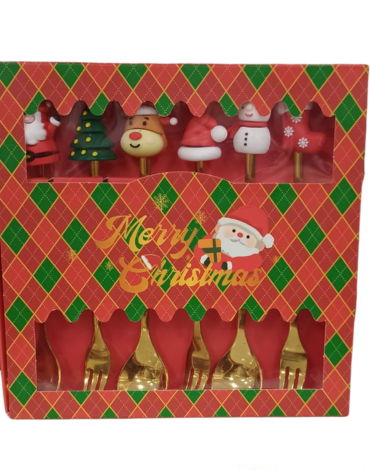 4 Juego de Cubiertos Navideños (1 Set Trae: 4 PCS)