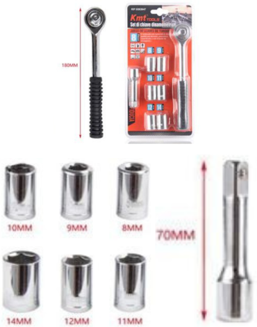4 Set de Juego de Llave de Vaso (1 Set trae: 8 PCS)