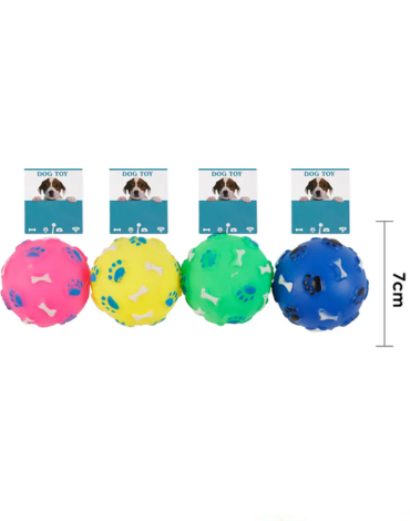 Juguete Pelota para Perro Colores Surtidos x 12 Unds.Medida: 7 cm aprox.