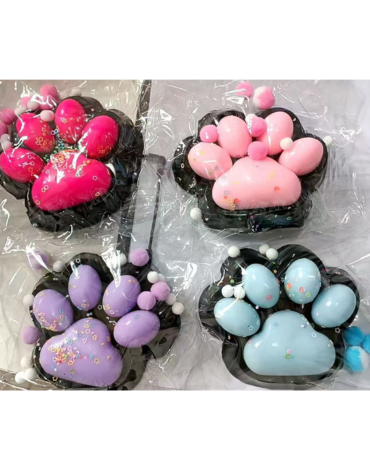 Juguete Squishy Patita de Gato Colores Surtidos x 8 Unds.