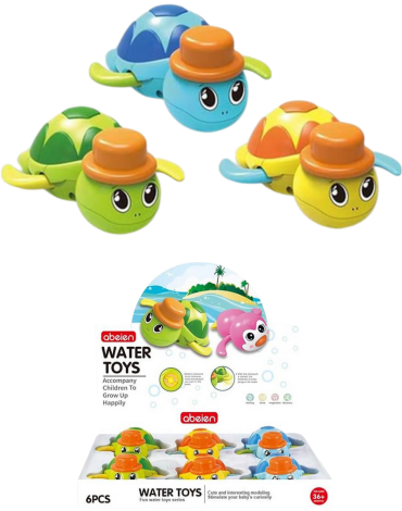 1 Set Juguete de Baño para Bebe Tortuga. Medida: 12.5 x 15 x 13 cm aprox.(1 Set Trae:7 PCS)