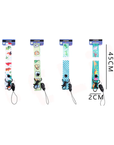 Lanyard Porta Credencial Modelos Surtidos x 12 Unds. Medida: 2 x 45 cm aprox.