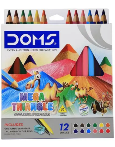 4 Caja Lápices de Colores Triangular Jumbo Doms (1 Caja Trae 12 PCS)