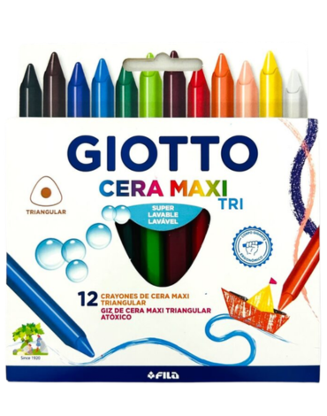 6 Cajas Lápices de Cera Maxi Giotto (1 Caja Trae 12 PCS)
