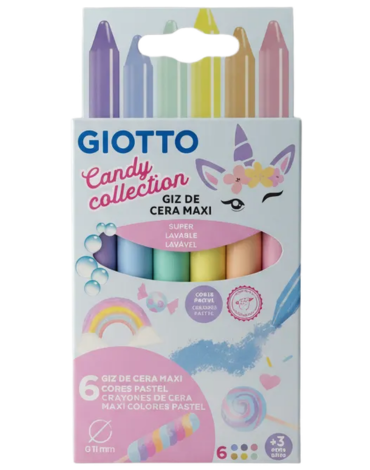 6 Cajas Lápices de Cera Giotto Candy Collection (1 Caja Trae 6 PCS)