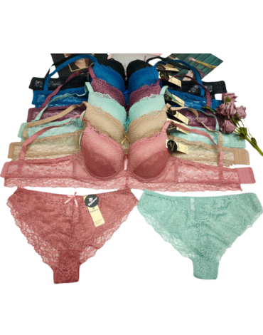 Conjunto de Encaje Copa B x 12 Unds. Tallas: 36 al 42