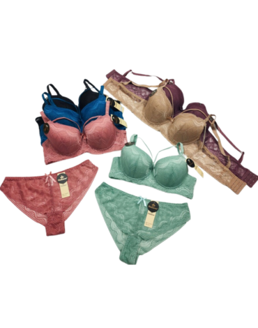 Conjunto de Encaje Copa B x 12 Unds. Tallas: 36 al 42