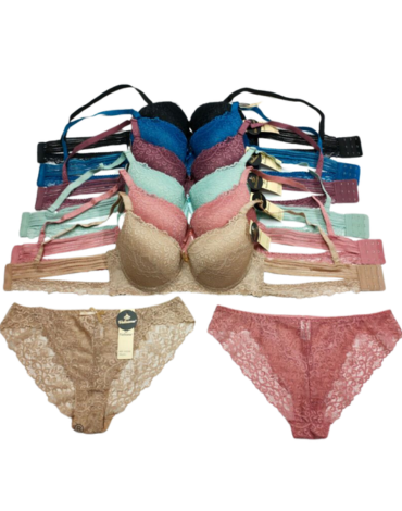 Conjunto de Encaje Copa B x 12 Unds. Tallas: 36 al 42