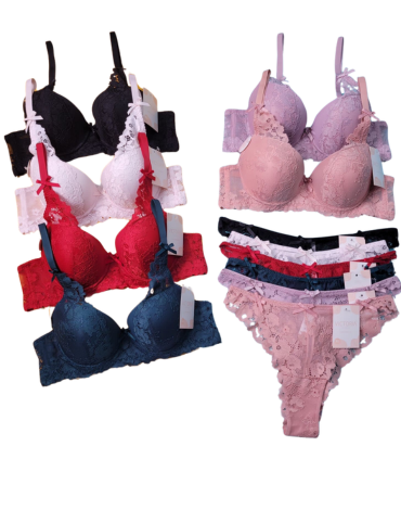 Conjunto de Encaje Copa B x 12 Unds. Tallas: 34 AL 44