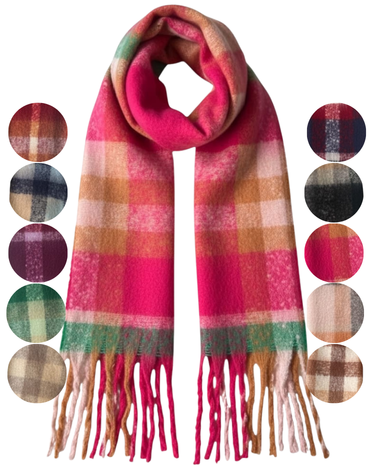 Bufanda Cuadrille Colores Surtidos x 12 Unds. Medida: 50 x 200 aprox.