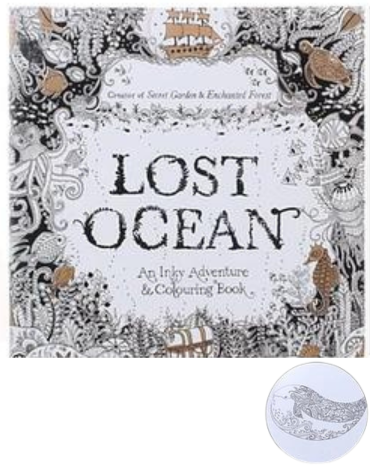 Libro Mándala para Pintar Lost Ocean 24 Pág x 20 Unds. Medidas: 25 x 25 cm aprox