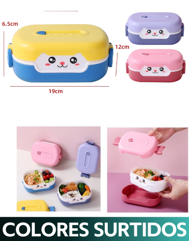 Envase Lonchera para Almuerzo x 12 Unds.Medida:6, 5 x 19 x 12 cm aprox