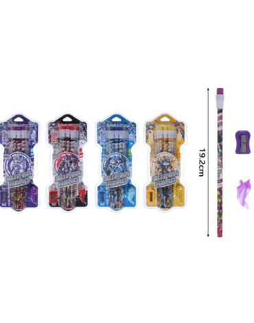 6 Set de Lápices con Diseño Super Héroe 2B (1 Set  Trae : 12  PCS) Medida :19.2 cm aprox.
