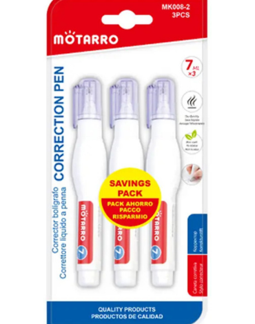 6 Set de Lápiz Corrector Líquido (1 Set Trae: 3 PCS)