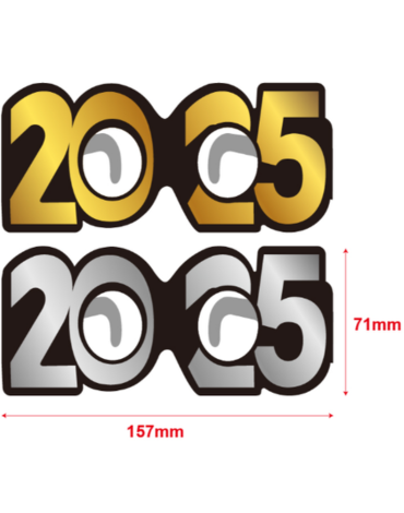 12 Set de Lente Año Nuevo.Medida: 15,7 x 7,1 cm aprox.(1 Set Trae: 6 PCS)