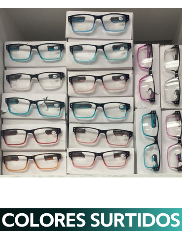 Lentes Óptico Cuadrado con Medida  x 12  Unds .Mediadas:0.25  al 4.00