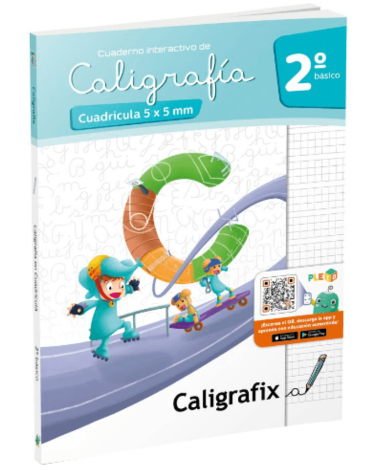 Libro Caligrafia en Cuadricula 2° Básico Caligrafix x 3 Unds.