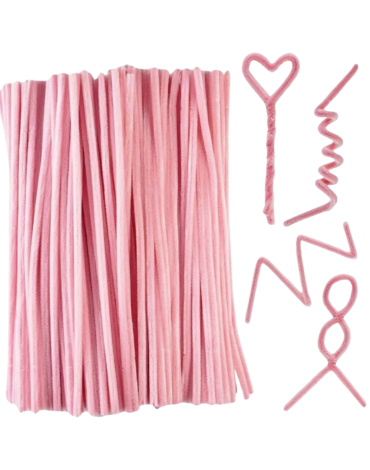 6 Set de Limpia Pipas Color Único.Medida: 30 cm aprox. (1 Set  Trae: 100 PCS)