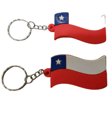 Llavero Bandera Chile de Goma  x 12 Unds.