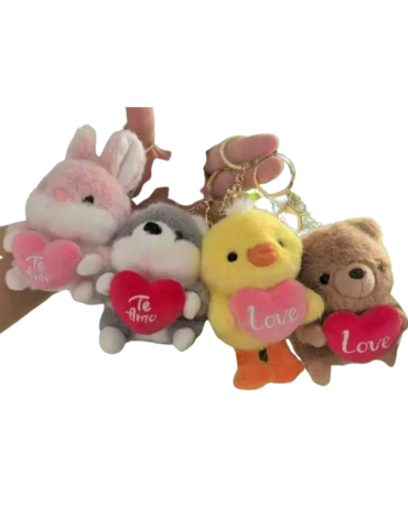 Llavero Conejo Lobo Pato y Oso del Amor Modelos Surtidos x 12 Unds. Medida: 11 cm aprox.