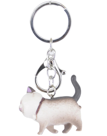 Llavero Figura de Gato Beige Claro x 12 Unds. Medida: 4 x 4.6 cm aprox.