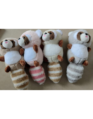 Llavero Peluche Mapache Colores Surtidos x 12 Unds.