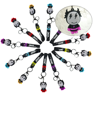 Llavero de Goma Colores Surtidos x 12 Unds.