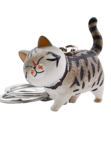 Llavero Figura de Gato Atigrado x 12 Unds. Medida: 6 x 5 x 3 cm aprox.