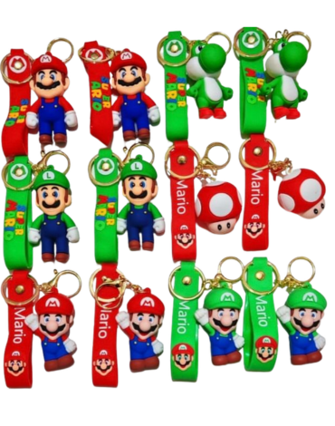 Llaveros de Mario Bross Modelos Surtidos x 12 Unds.