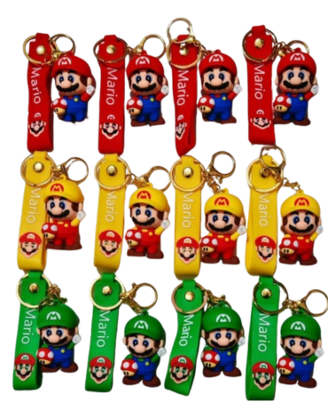 Llaveros Personajes de Mario Bross Modelos Surtidos x 12 Unds.
