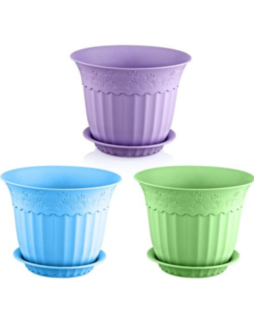 Macetero de Plástico Antiguo x 6 Unds. Medida: 2.5 Lt aprox