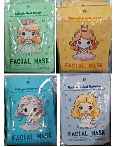 Mascarilla Facial Colores Surtidos x 30 Unds.