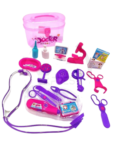 Maleta de Doctor de Rosada con Accesorios x 4 Unds.