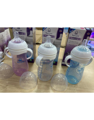 Mamadera Plástica Jack 11 OZ Colores Surtidos x 4 Unds.Medida : 330 ML aprox.