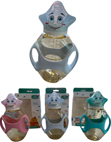 Mamadera de Plástico 8 Oz Colores Surtidos x 4 Unds.Medida: 250 ML aprox.