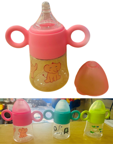 Mamadera de Plástico Colores Surtidos x 4 Unds.Medida: 160 ML aprox.