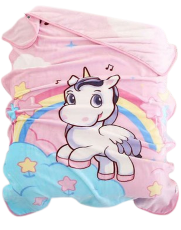 Manta Infantil Plush Unicornio x 4 Unds. Medida: 100 x 140 cm aprox.