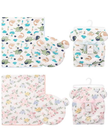 4 Set de Manta con Cojín para Bebes Modelos Surtidos.Medida: 90 x 75 cm aprox.(1 Set Trae: 2 PCS)