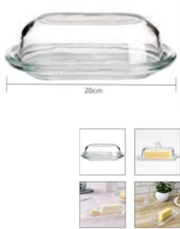 Mantequilla de Vidrio x 4 Und. Medida: 20 cm aprox.