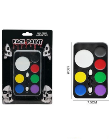 Maquillaje Facial para Halloween x 12 Unds.Medida: 12 x 7.5 cm aprox.