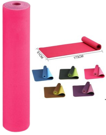 Mat de Yoga Colores Surtidos x 4 Unds. Medida: 61 cm x 173  cm x 6 mm aprox.