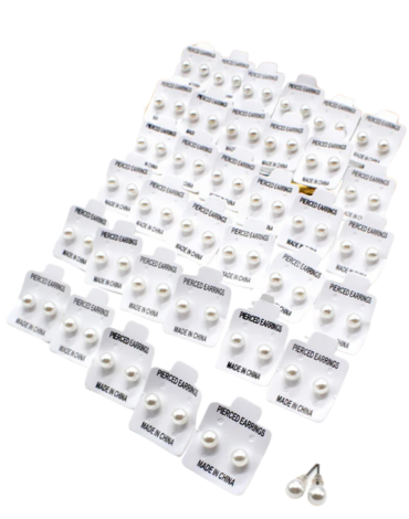 4 Set de  Mini Aros de Perla 6 MM Color Blanco.(1 Set Trae: 36 PCS)