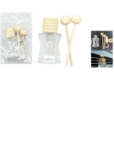 24 Set de Mini Botella Vacía de Vidrio. Medida: 5 x 5 x 3 aprox.(1 Set Trae: 3 PCS)